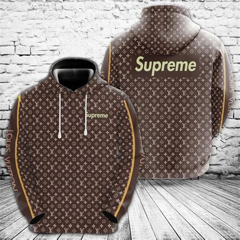 louis vuitton supreme brown hoodie